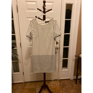 Karl Lagerfeld white dress black polka dots size 6